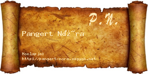 Pangert Nóra névjegykártya